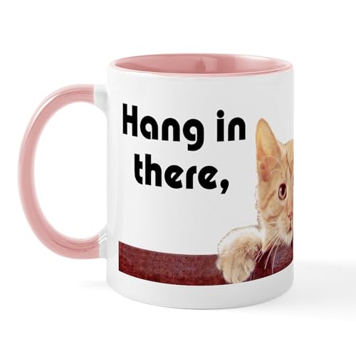White/Pink Inside - Hang In There Baby Mug