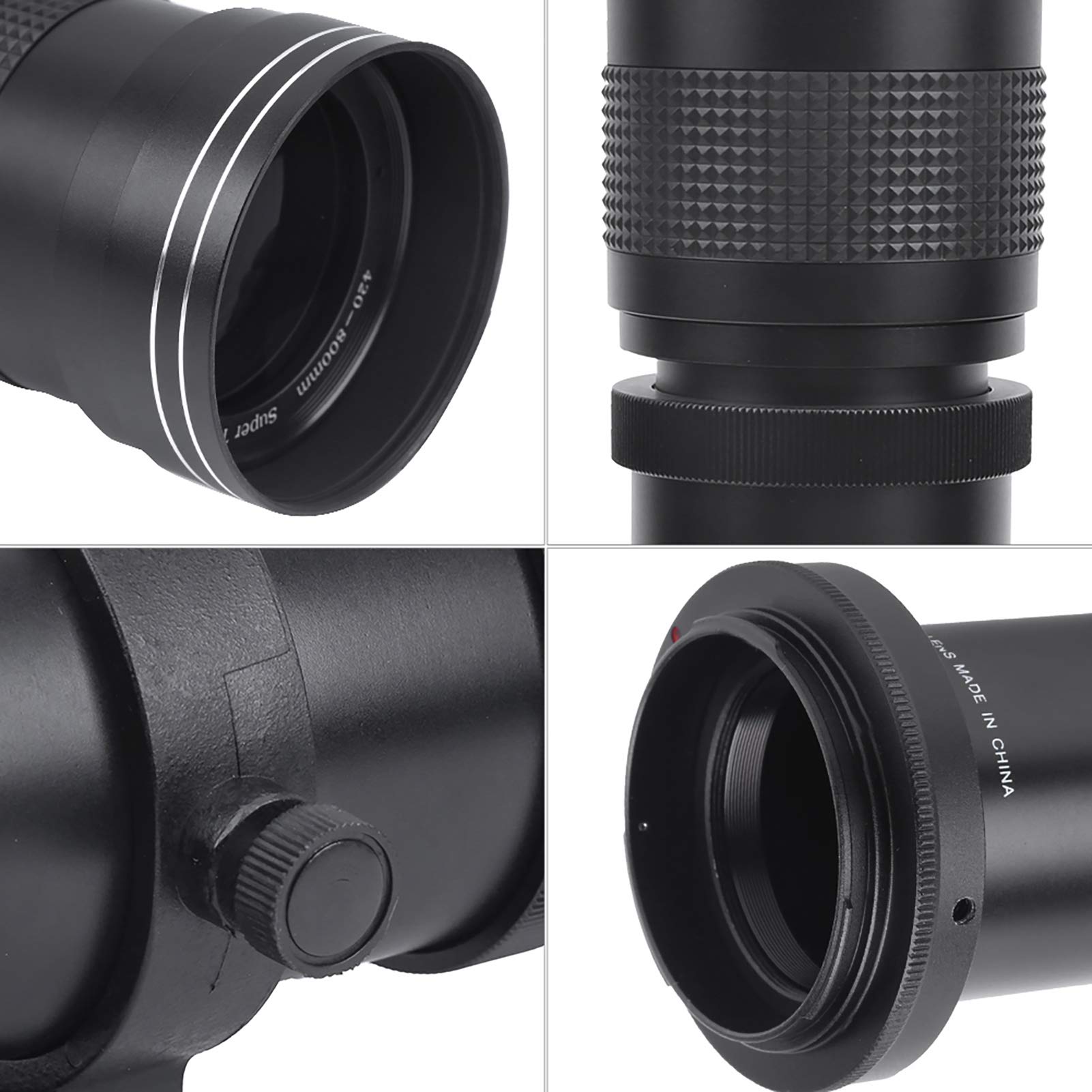 420-800mm F8.3-16 Manual Focus Zoom Telephoto Lens for Canon EF-S Mount DSLR Cameras - Black (36x11x11cm) - Perfect for Wildlife Photography, Sports Events and Long-Distance Shooting