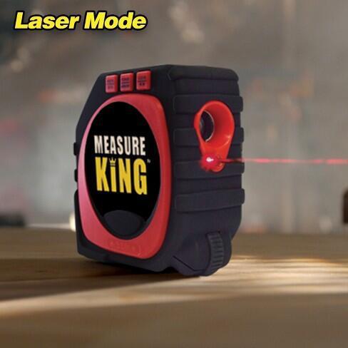 Measure King 3-in-1 Digital Tape Measure with Laser Distance Meter, Auto-Lock Function & Backlit LCD Display - Perfect for Construction, DIY Projects, Home Renovation and Professional Use