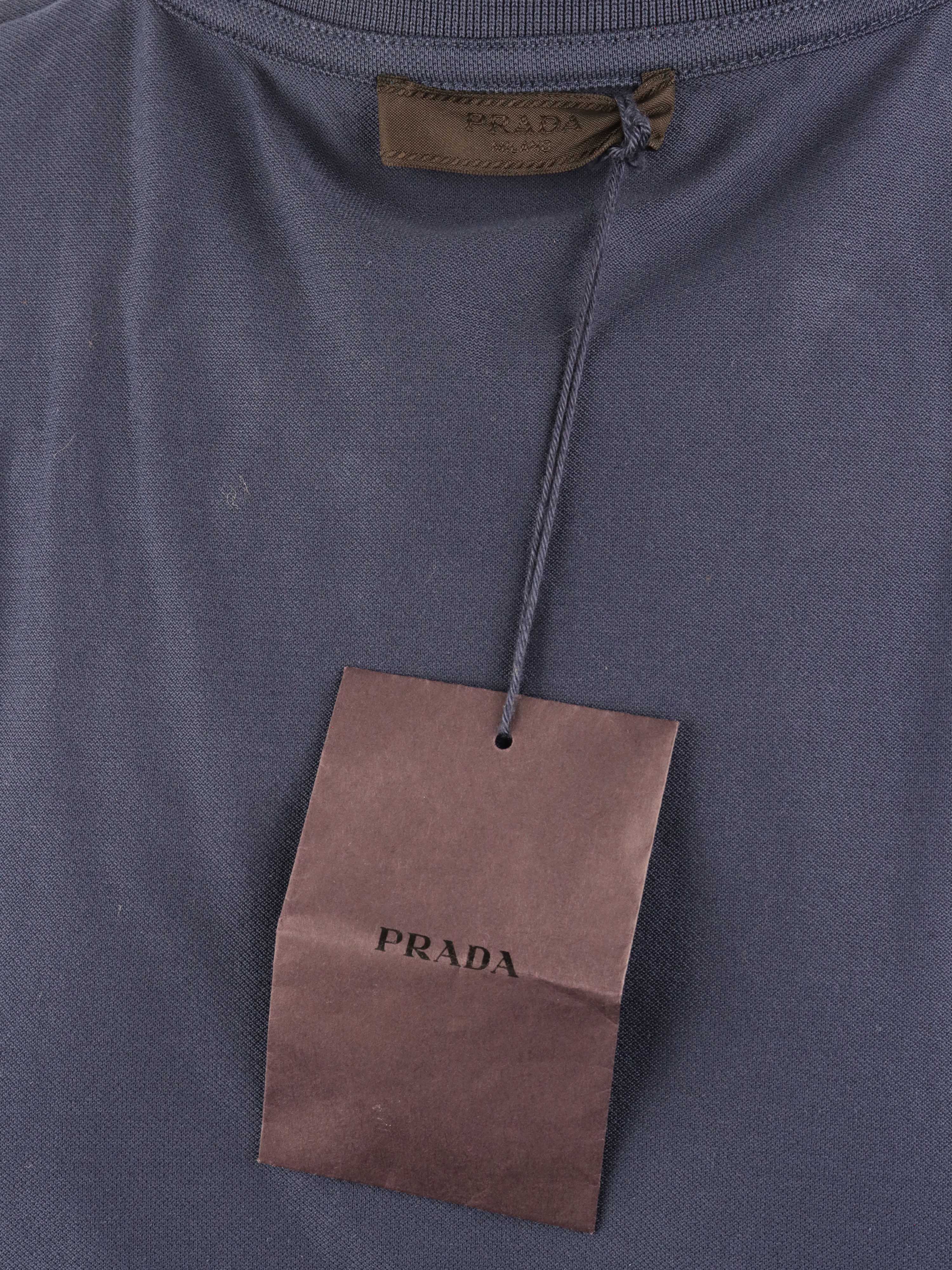 Prada Blue Pique Polo Shirt for Men - Luxury Cotton Short Sleeve Casual Shirt | Perfect for Business Casual, Golf, and Summer Outfits