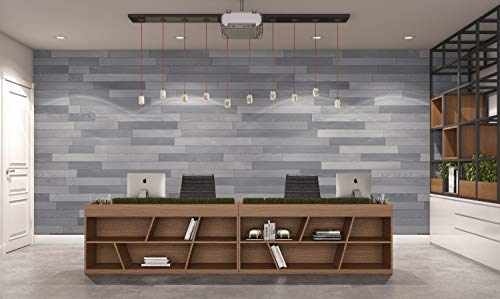 Real Wood Peel and Stick Wall Panels with 3M Adhesive - Easy DIY Installation, Pewter Finish (16.25 sq.ft/Box) for Living Room, Bedroom, and Office Decoration