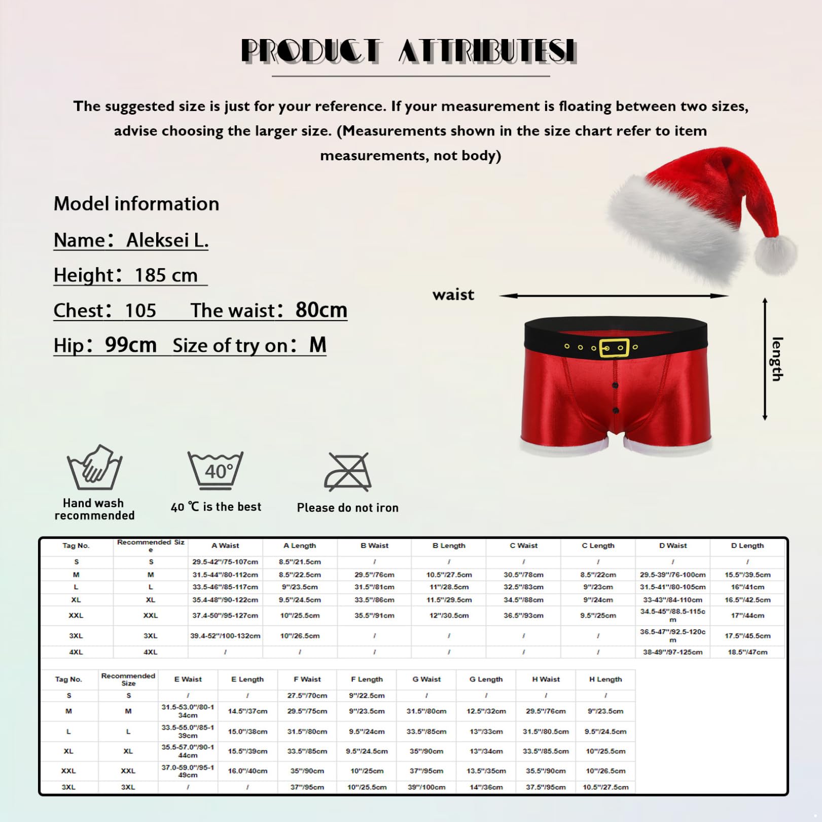 FEESHOW Men's Christmas Holiday Santa Claus Boxer Shorts - Festive Underwear for Holiday Parties & Gifts