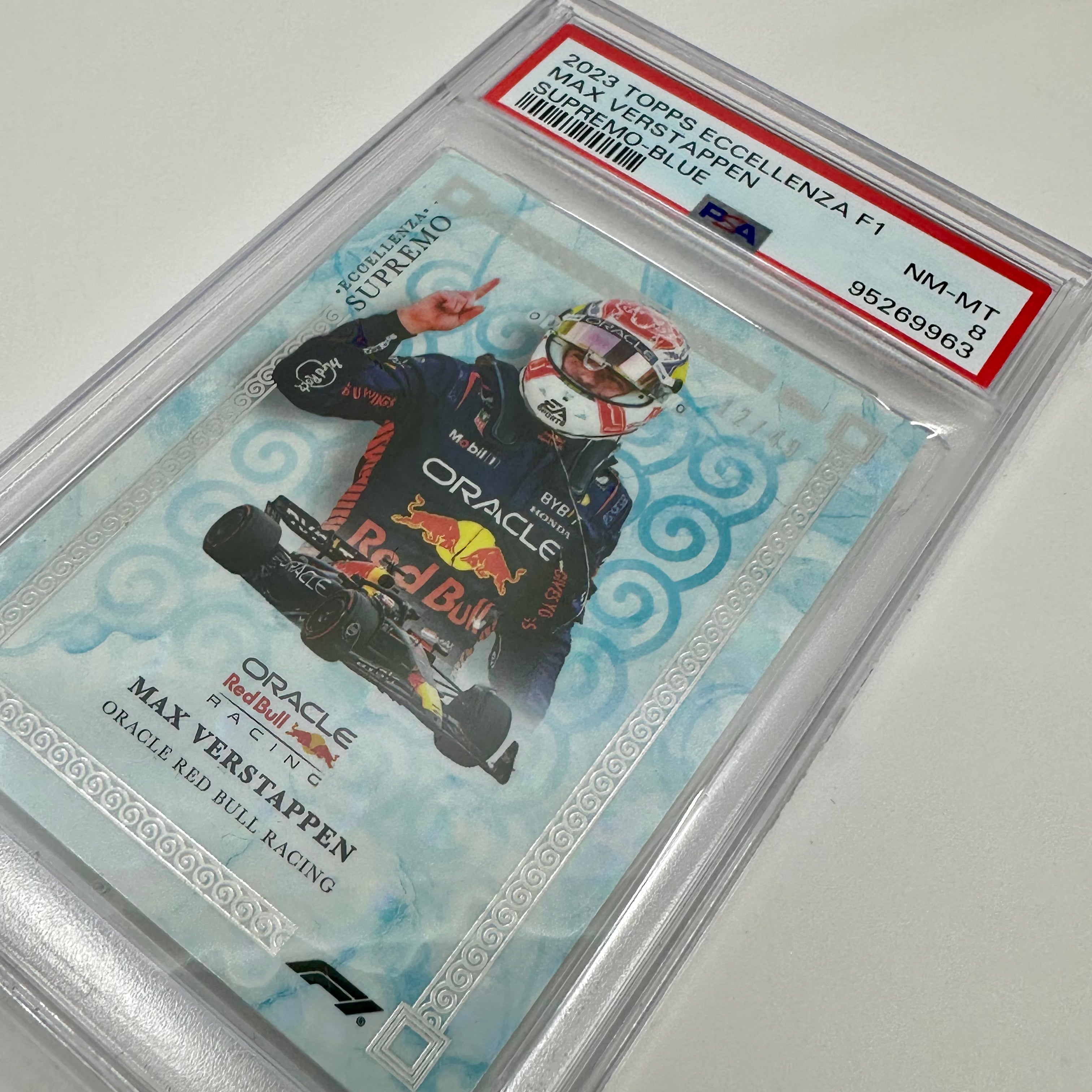 2023 Eccellenza Supremo Max Verstappen Blue PSA 8 12/49 - Premium Trading Card for F1 Collectors & Racing Enthusiasts - Perfect for Display, Investment & Sports Memorabilia Collections