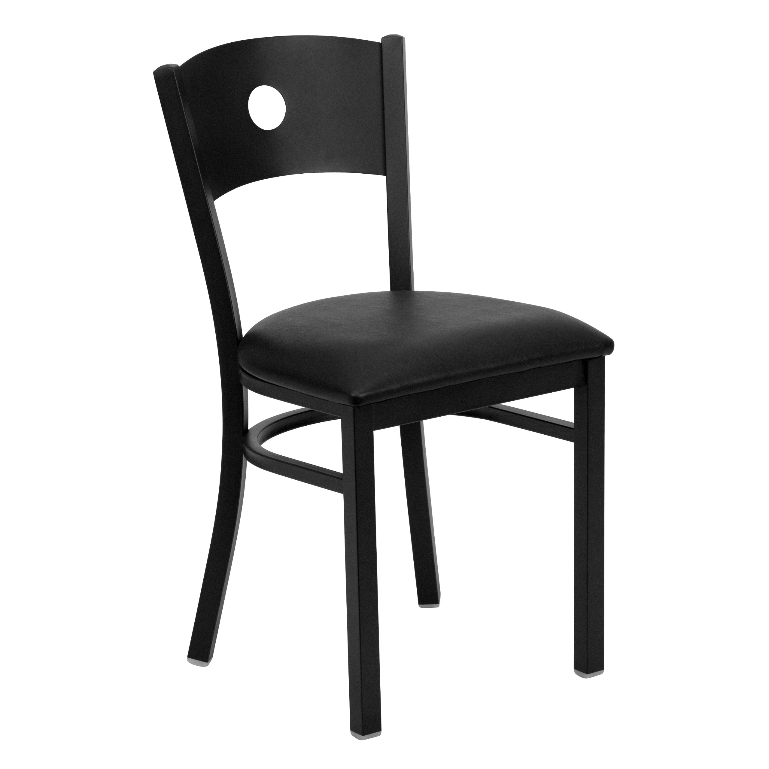 Flash Furniture HERCULES Series Black Metal Restaurant Chair with Vinyl Seat - Durable Commercial Dining Chairs for Restaurants, Cafes, and Bars