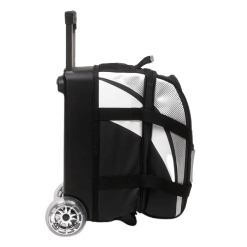 KR Strikeforce Cruiser Lux Double Roller Silver Bowling Bag - Premium Bowling Gear for Travel & League Play - Durable & Stylish Bowling Accessories for Men & Women
