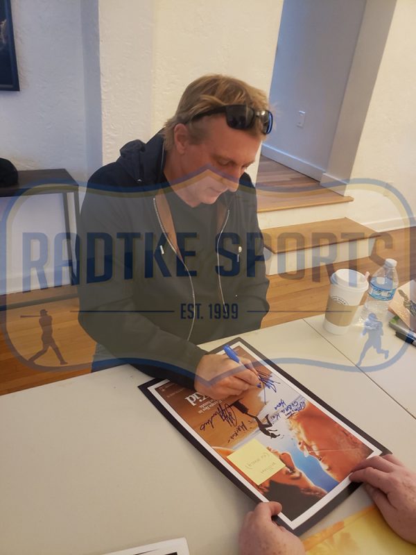 Authentic Signed Karate Kid Movie Poster 16x20 - Macchio, Kove & Zabka Autographs with 3 Inscriptions | Unframed Collectible for Fans, Home Theater Decor, Martial Arts Memorabilia