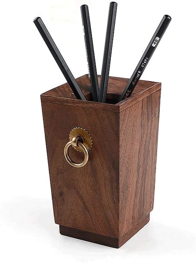 Vintage Wooden Pen Holder - Retro Creative Office Desk Organizer, Stationery Storage Box & Pencil Cup for Home Office Decor (Perfect for Desk Organization & Gift Giving)