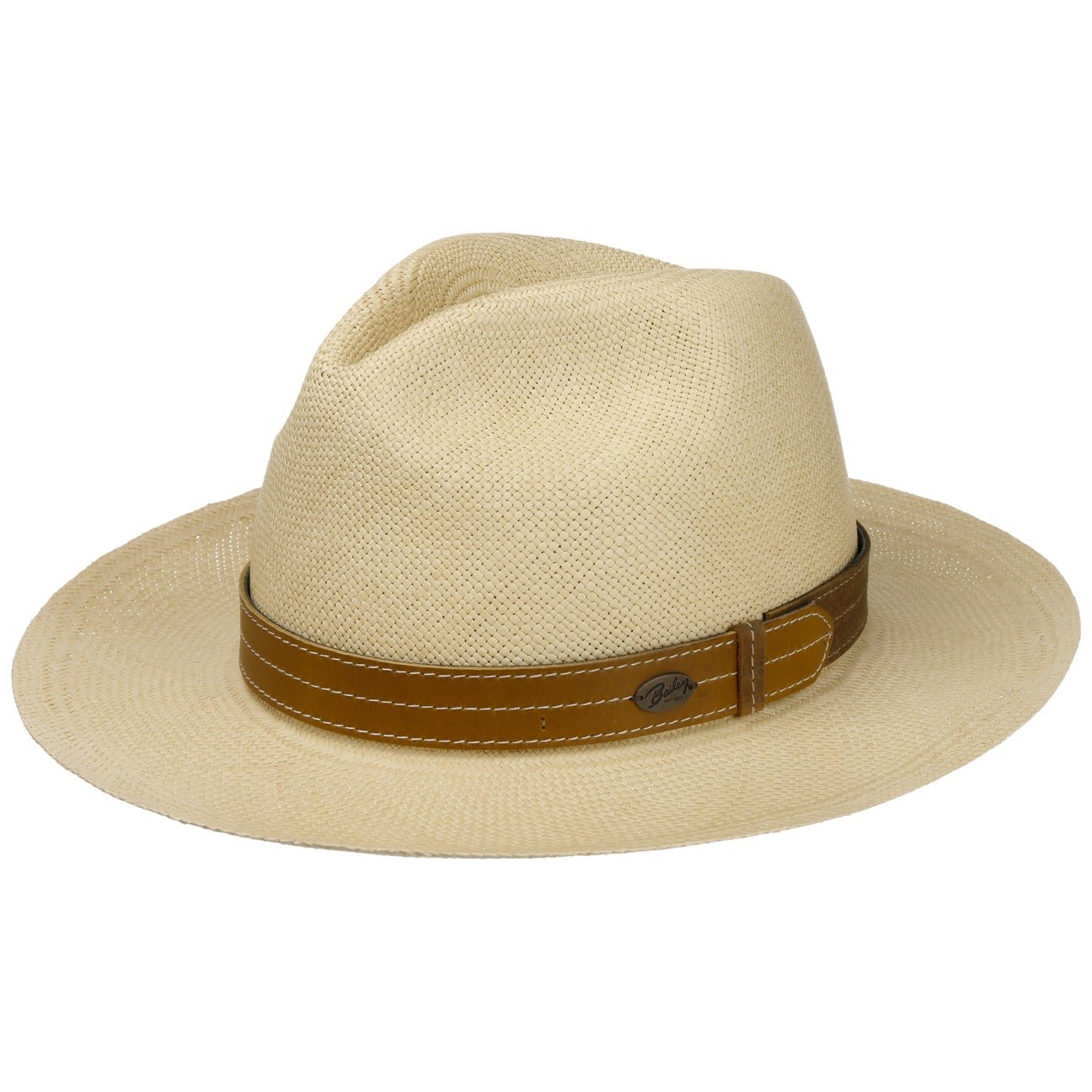 Bailey 1922 Gunnar Panama Hat - Handwoven Straw Fedora for Men & Women | Perfect for Beach Vacations, Summer Outfits & Outdoor Events
