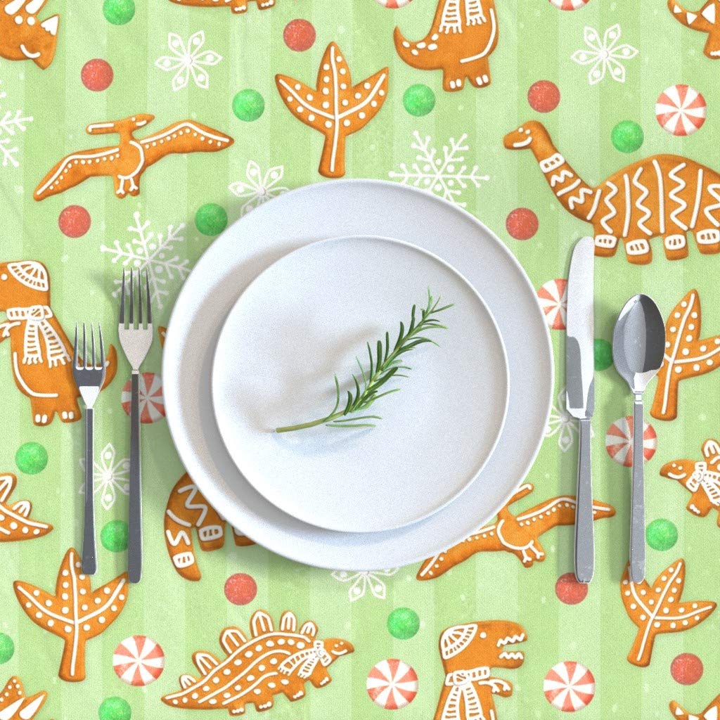Custom Gingerbread Dinos Spearmint Cookies Christmas Tablecloth - 70