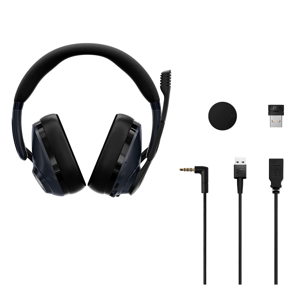 EPOS H3Pro Hybrid Gaming Headset with Microphone - Wireless Bluetooth Headphones for PC, PS5, Xbox - Active Noise Cancellation, Adjustable Ear Cups, Smart Audio Controls, 7.1 Surround Sound - Perfect for Gaming, Streaming & Remote Work (Midnight Blue)
