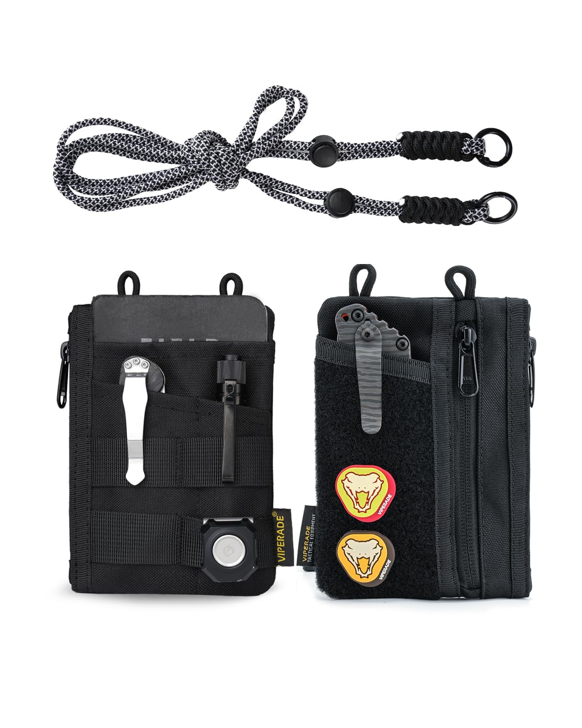 Viperade VE18R EDC Pouch - 6-Pocket Compact Tool Organizer Bag for Men, Multitool Pouch with Adjustable Shoulder Strap - Perfect for Everyday Carry, Camping, Hiking & Outdoor Adventures