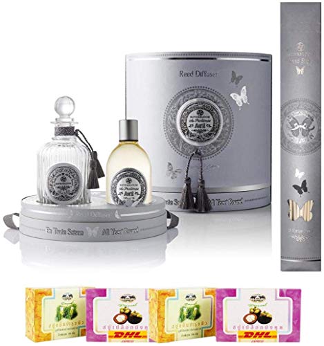 Bath & Bloom Avril (April) Reed Diffuser Set A10 - Premium Home Fragrance for Living Room, Bedroom & Office - Free Tomato Facial Mask Included - Fast DHL Express Shipping