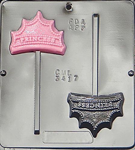 Princess Crown Lollipop Chocolate Candy Mold 3417 - Perfect for Birthday Parties, Baby Showers & DIY Candy Making