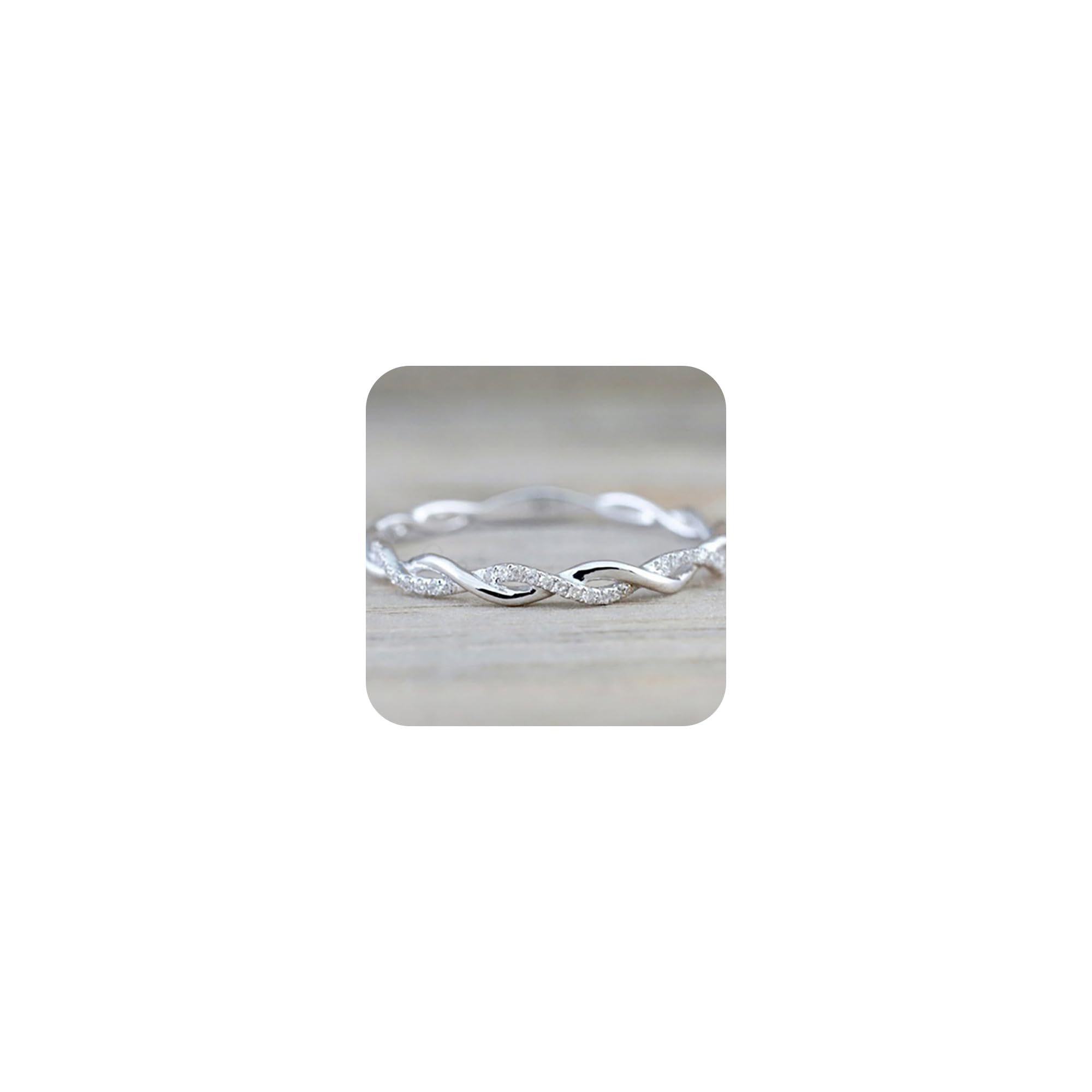 Sterling Silver Plated Twisted Stackable Rings for Women - Elegant Diamond Accent Rings for Daily Wear, Parties & Gifts