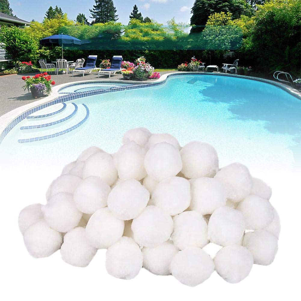 Eco-Friendly Pool Filter Balls - Pure White Fiber Filter Media for Swimming Pools & Aquariums | High Elasticity Sand Filter Replacement (300g) | Perfect for Pool Maintenance & Fish Tank Filtration Systems