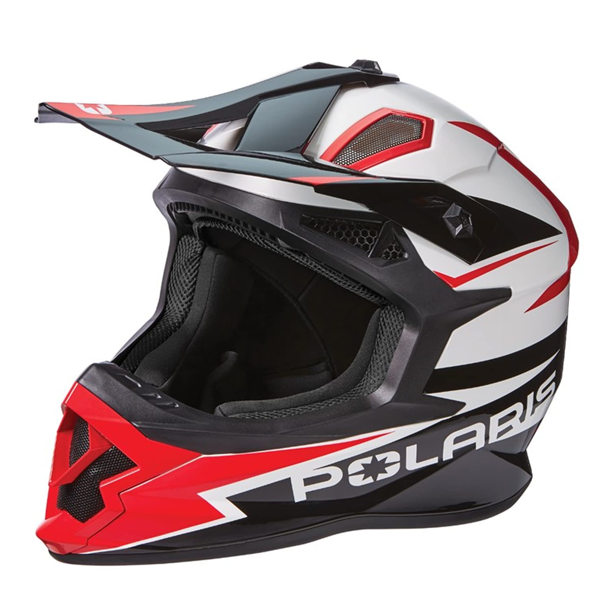 Polaris Tenacity 4.0 Snowmobile Helmet - DOT & ECE Certified, Ventilated & Padded for Comfort - Red/White Small - Perfect for Winter Sports & Snowmobiling Adventures