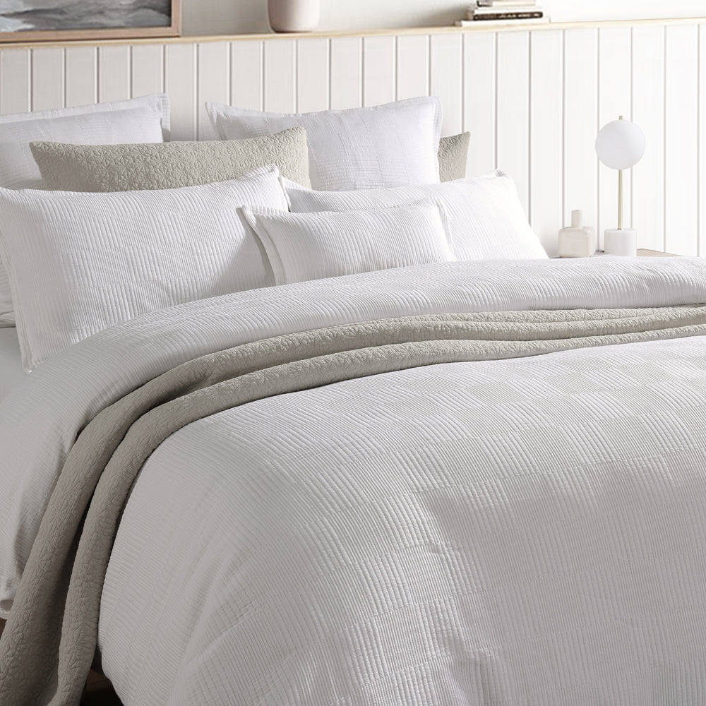 Premium Caspian White Quilt Cover Set - Super King Size (108