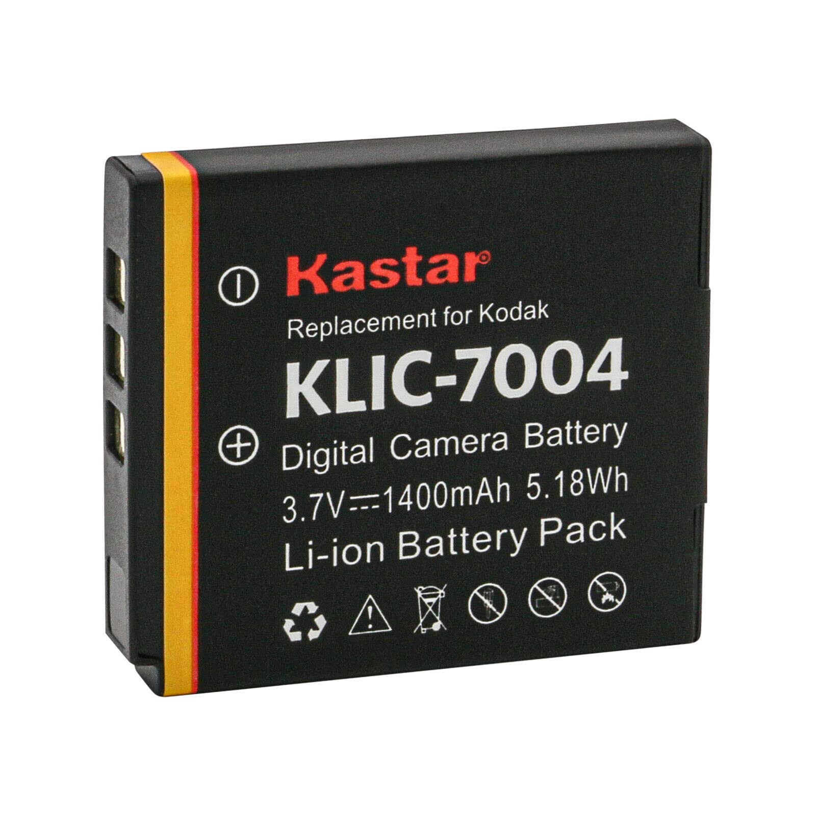 Kastar 1-Pack Replacement Battery for Kodak KLIC-7004 K7004 - Compatible with Kodak K7700 Charger, PLAYSPORT, PLAYTOUCH, PlayFull Dual, Zi8, Zi10, Zi12, Zx3 & EasyShare V1273 Digital Cameras - Perfect for Travel Photography & Outdoor Adventures
