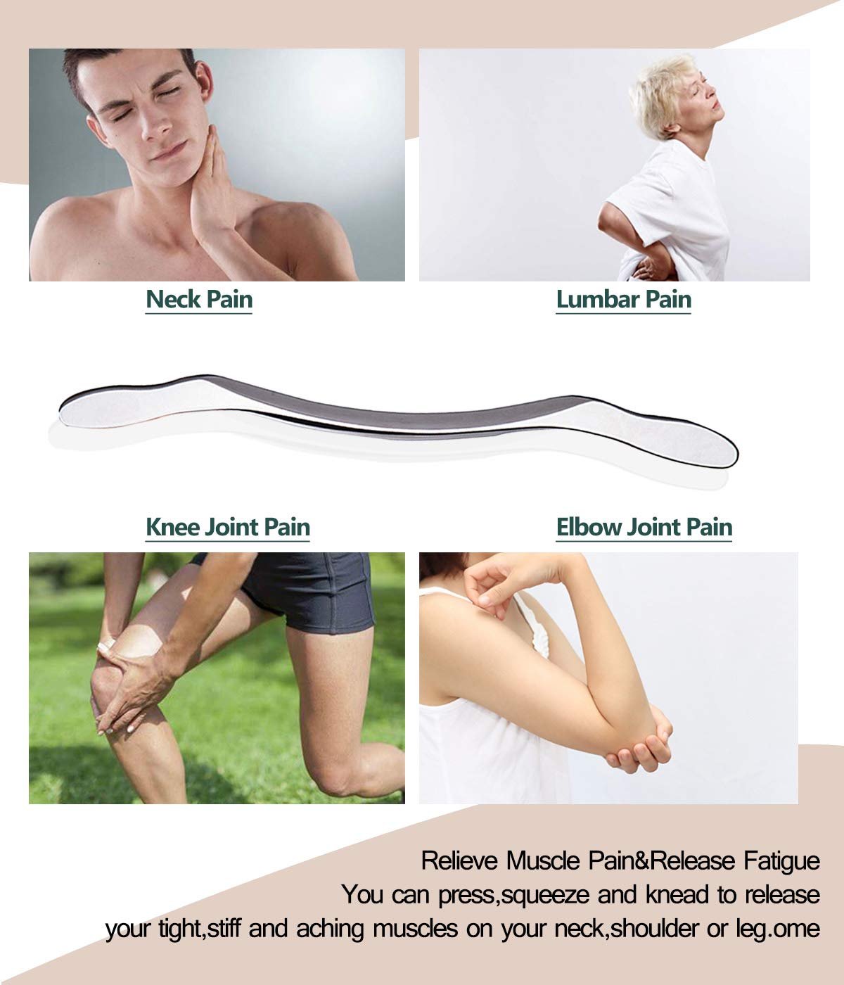 Professional Stainless Steel Gua Sha Scraping Massage Tool for Muscle Relief - IASTM Therapy Instrument for Soft Tissue Mobilization & Pain Management - Perfect for Facial, Neck, Back & Body Massage at Home or Spa