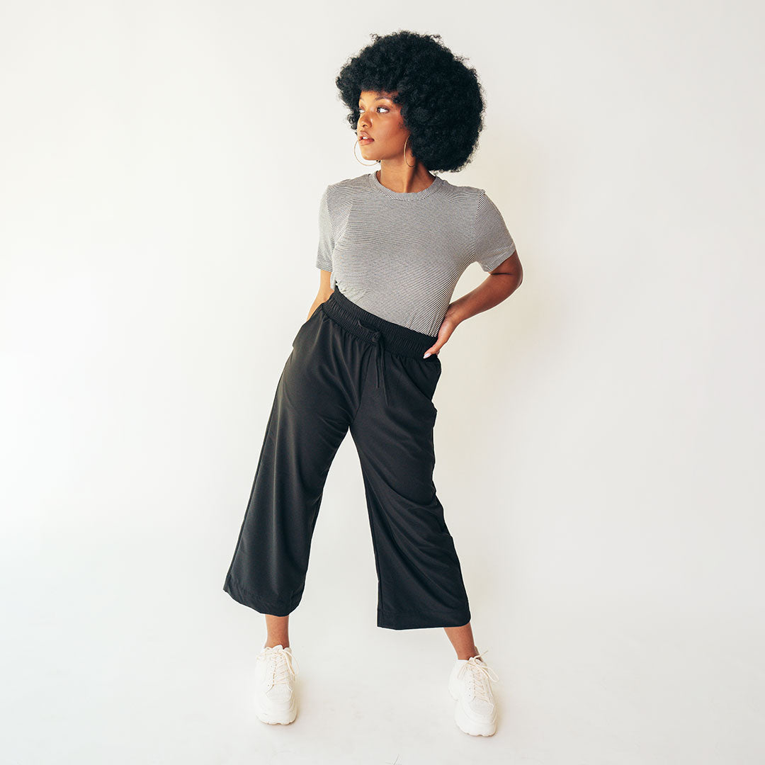 Audrey Wide Leg Pants for Women - High Waisted Black Dress Pants for Office, Business & Casual Wear