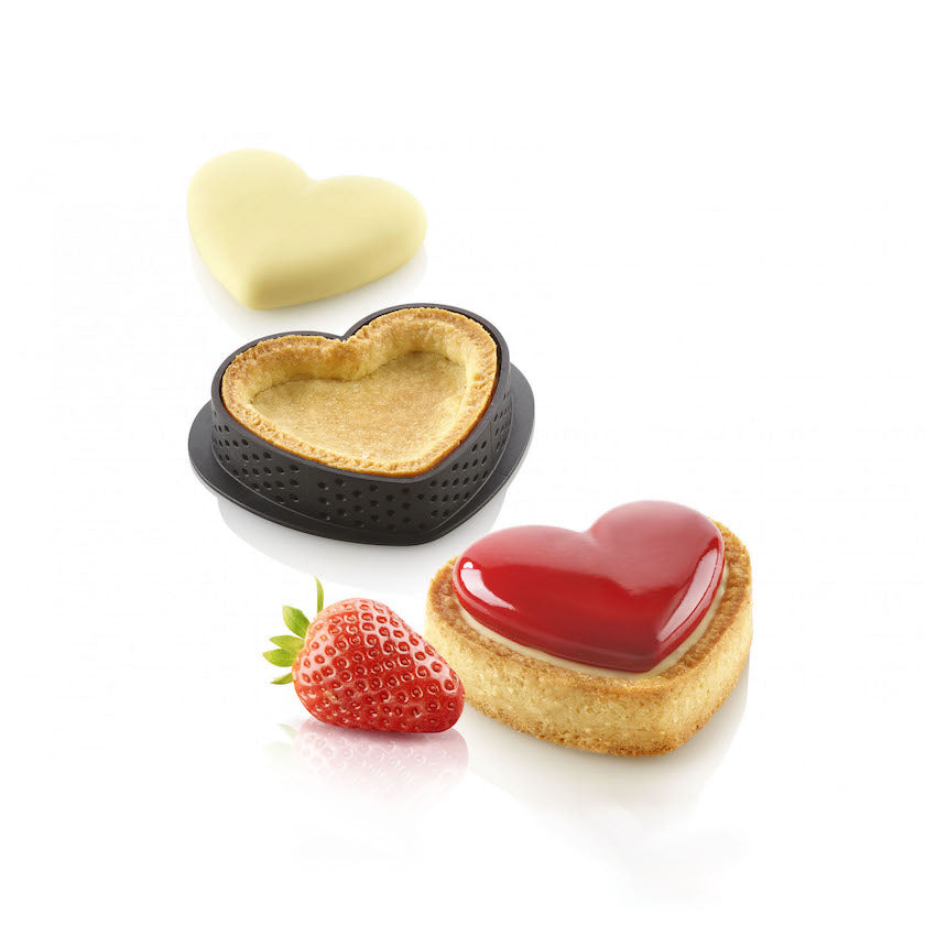 SILIKOMART Small Amore Tart Ring Kit - Silicone Baking Mold with Rings for Mini Tarts & Desserts | Perfect for Home Baking, Party Treats & Holiday Cooking (Clearance)