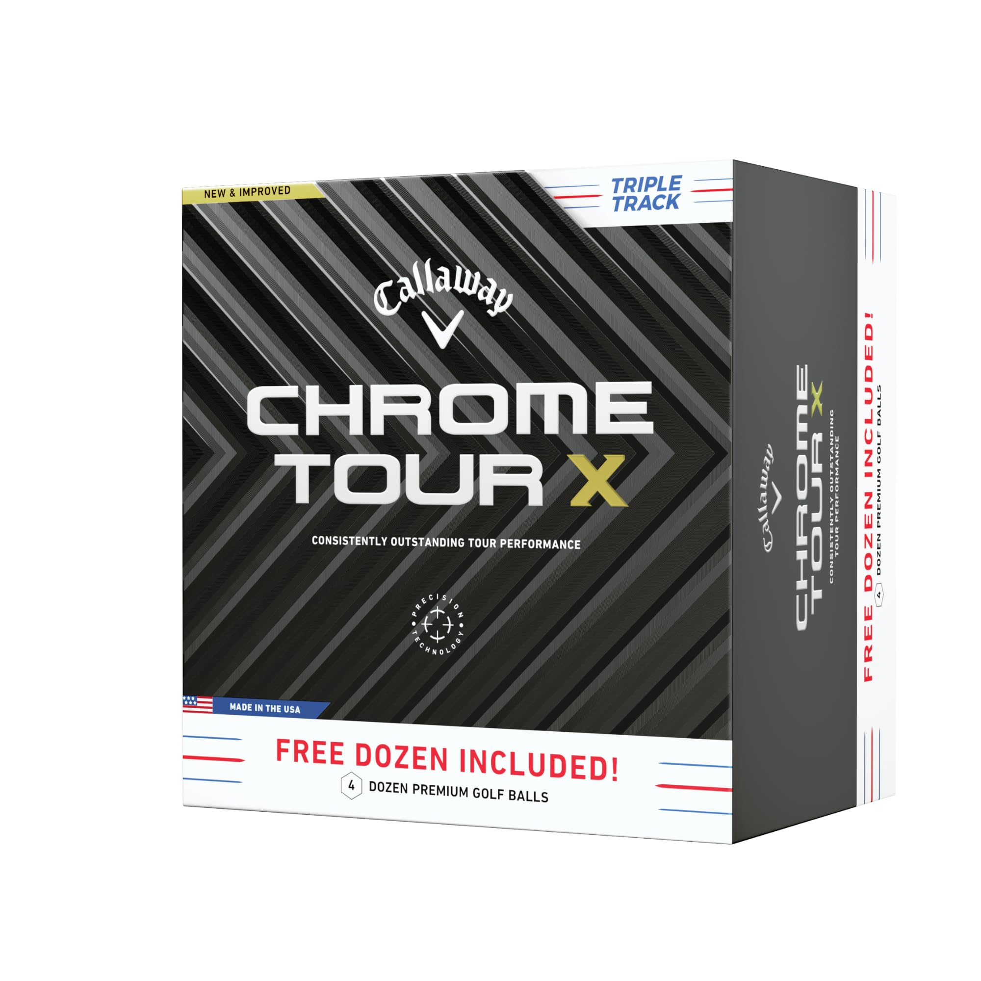 Callaway Chrome Tour X Golf Balls - Premium High Performance Golf Balls for Distance & Control | Perfect for Tournament Play & Low Handicap Golfers