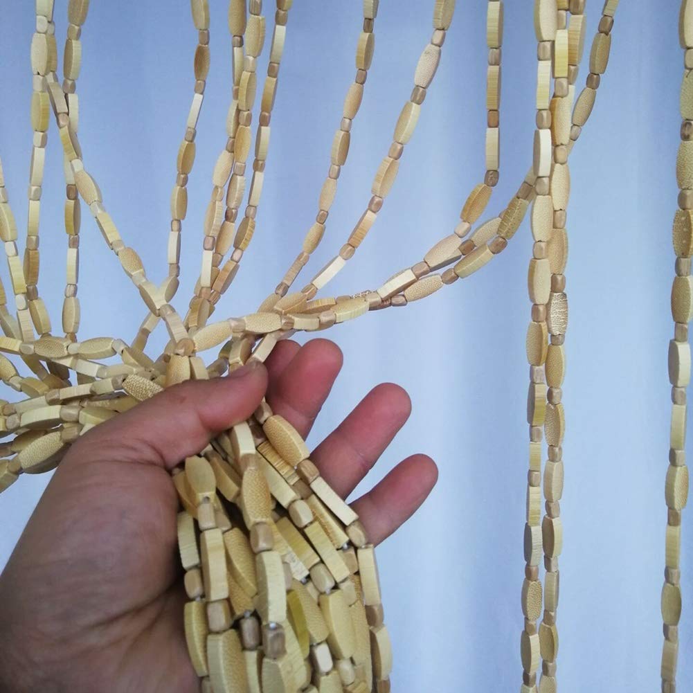 GDMING Bamboo Beaded Curtains - 21 Sizes for Doorways, Closets & Room Dividers | 1.5cm Spacing with Hanging Hardware | Perfect for Kitchen, Tea Room & Window Decor | Boho Home Decor & Zen Atmosphere Creation