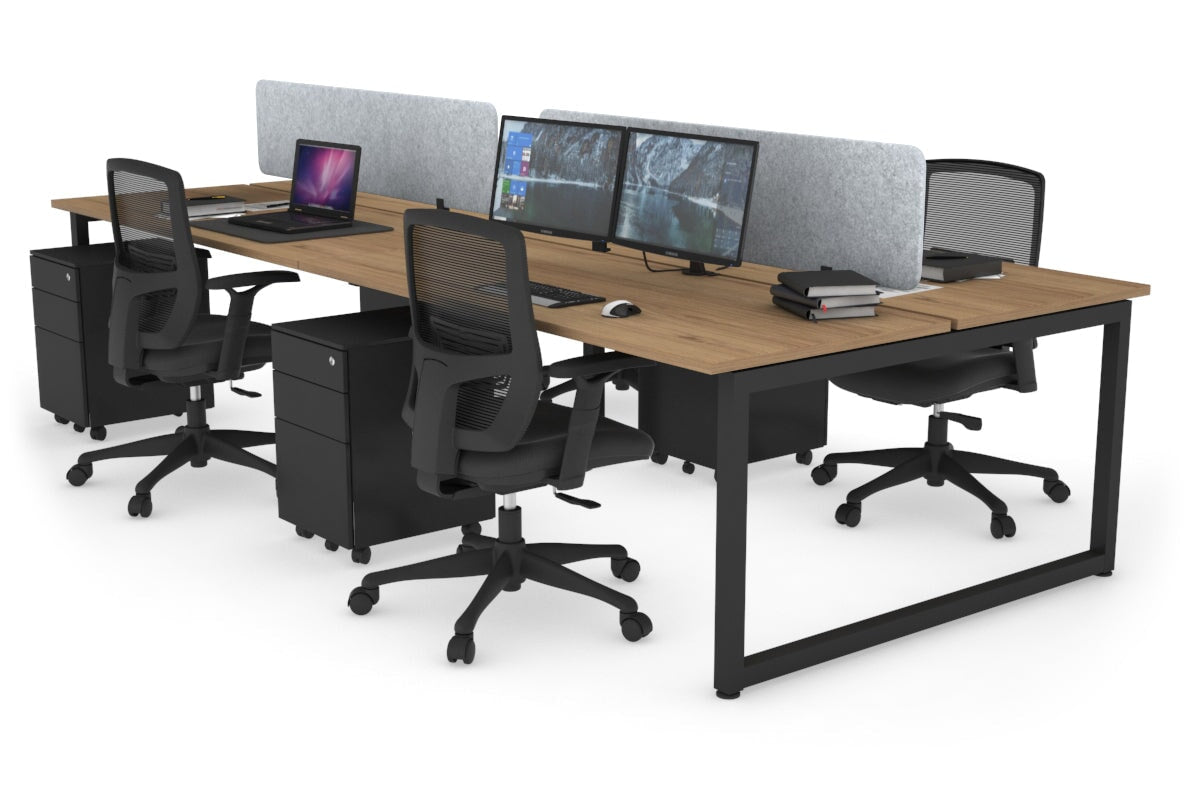 Quadro Loop Legs 4 Person Office Workstation Desk - 1800L x 700W - Modern Collaborative Workspace Solution for Team Projects & Office Meetings