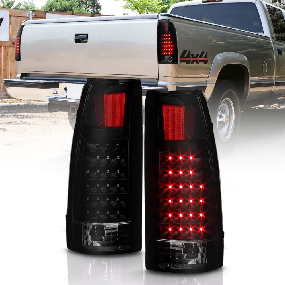 ACANII LED Tail Lights for 1988-1998 Chevy Silverado GMC Sierra Suburban Tahoe - Black Smoke Style (Driver & Passenger Side) | Upgrade Your Truck's Rear Lighting for Safety & Style
