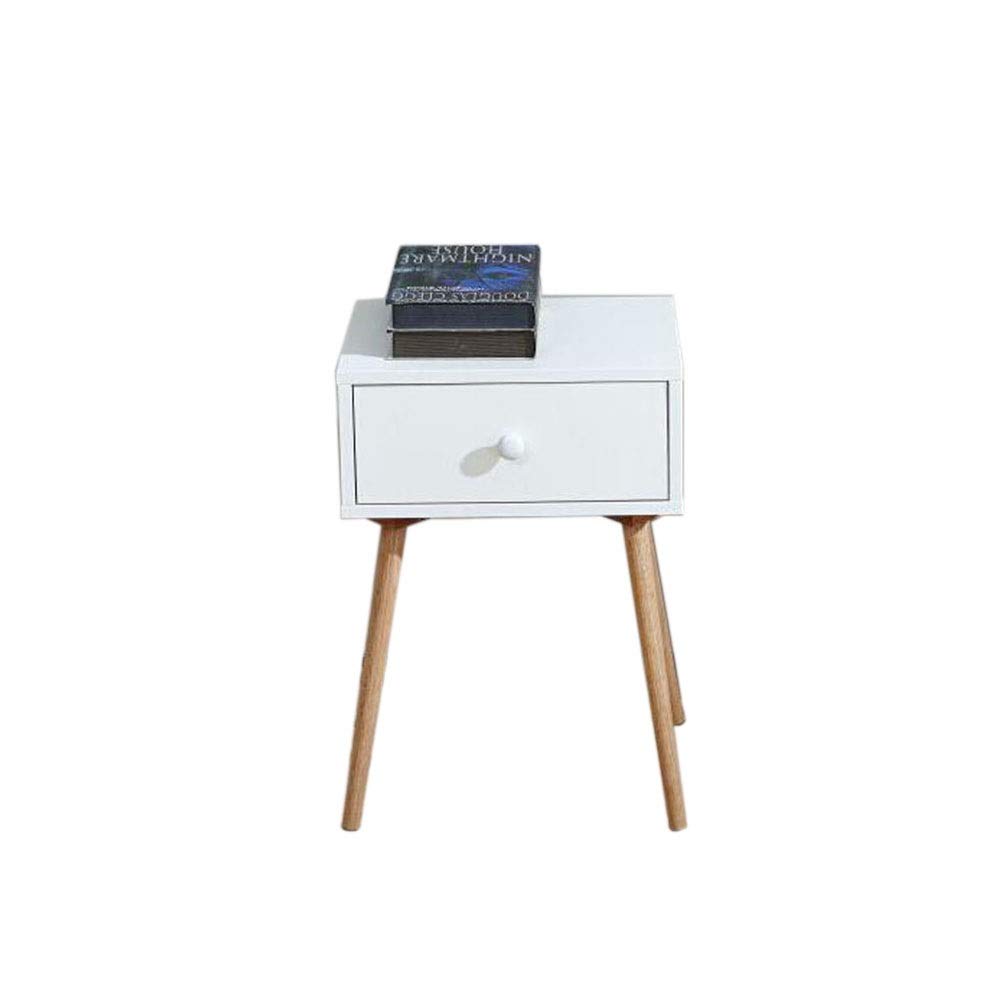 White Modern Bookcase with Single Drawer - 15.74x11.81x23.03 Inch Storage Cabinet, Side Table, Coffee Table & Corner Shelf - Perfect for Living Room, Bedroom & Office Organization