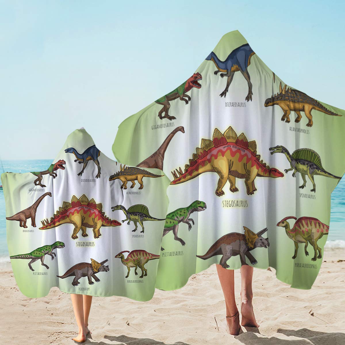 Sleepwish Dinosaur Hooded Bath Towel for Adults - 60x80 Inch Large Animal Hooded Beach Towel Wrap, Surf Hoodie - Perfect for Beach, Pool, Spa & Lounge