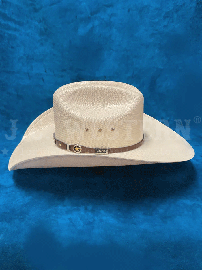 Larry Mahan MS2442OPLX 10X OPLIN Straw Cowboy Hat Ivory - Western Style Hat for Men & Women - Perfect for Rodeo, Country Music Festivals & Outdoor Adventures