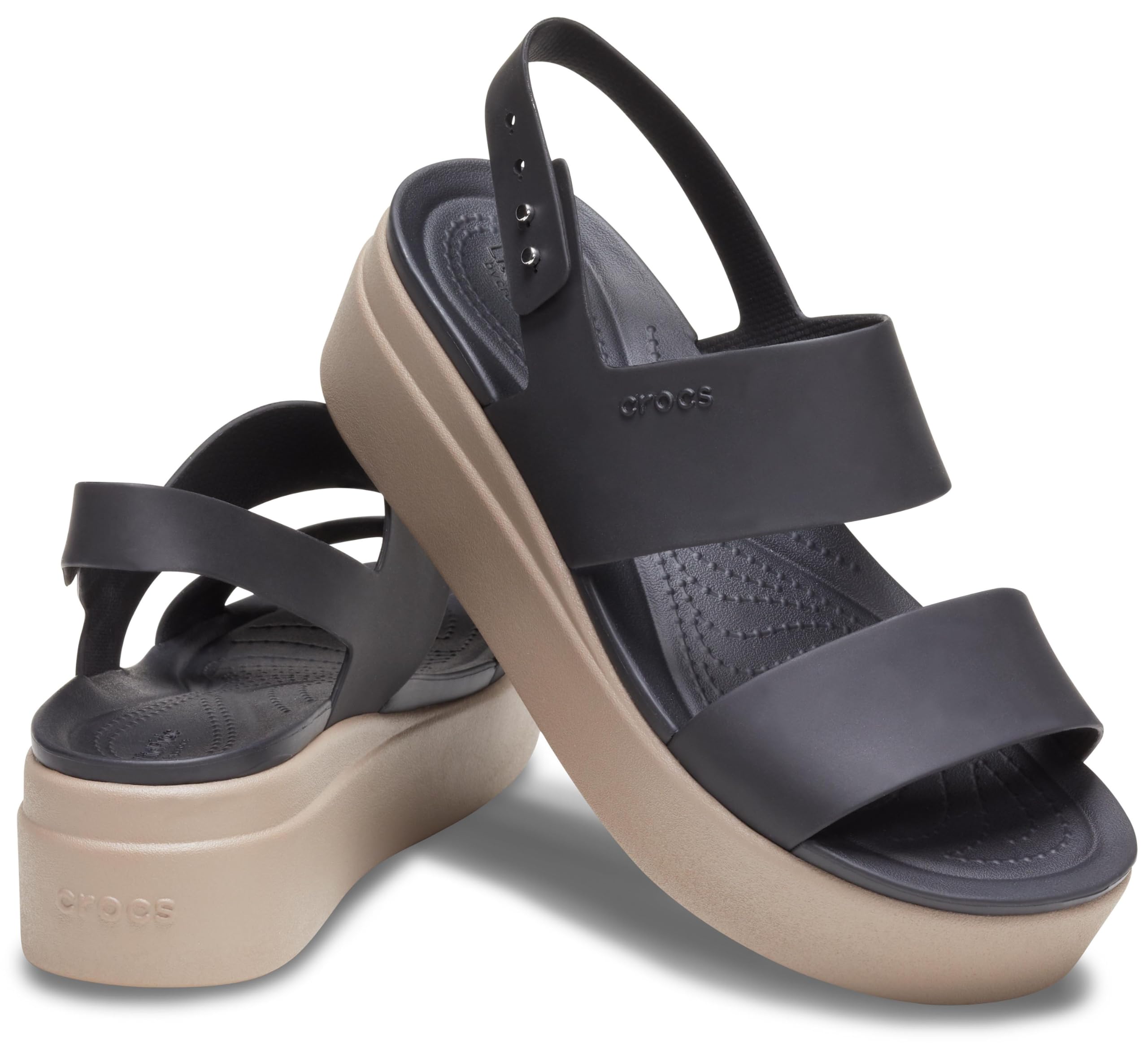 Crocs Women’s Brooklyn Low Wedge Platform Sandals - Comfortable Slip-On Summer Shoes for Walking, Beach & Casual Outfits