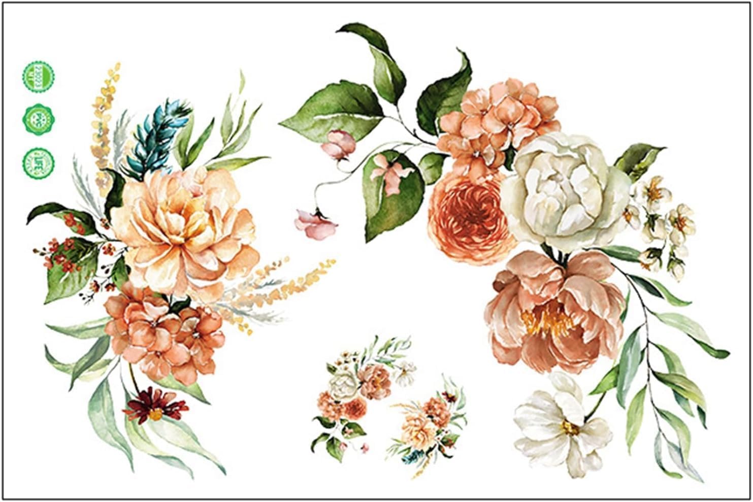 Waterproof Self-Adhesive Toilet Stickers - Floral Bathroom Decor Stickers for Toilet Seat & Tank Cover - Home Bathroom Accessories (Perfect for Home, Apartment, and RV Bathroom Decoration)