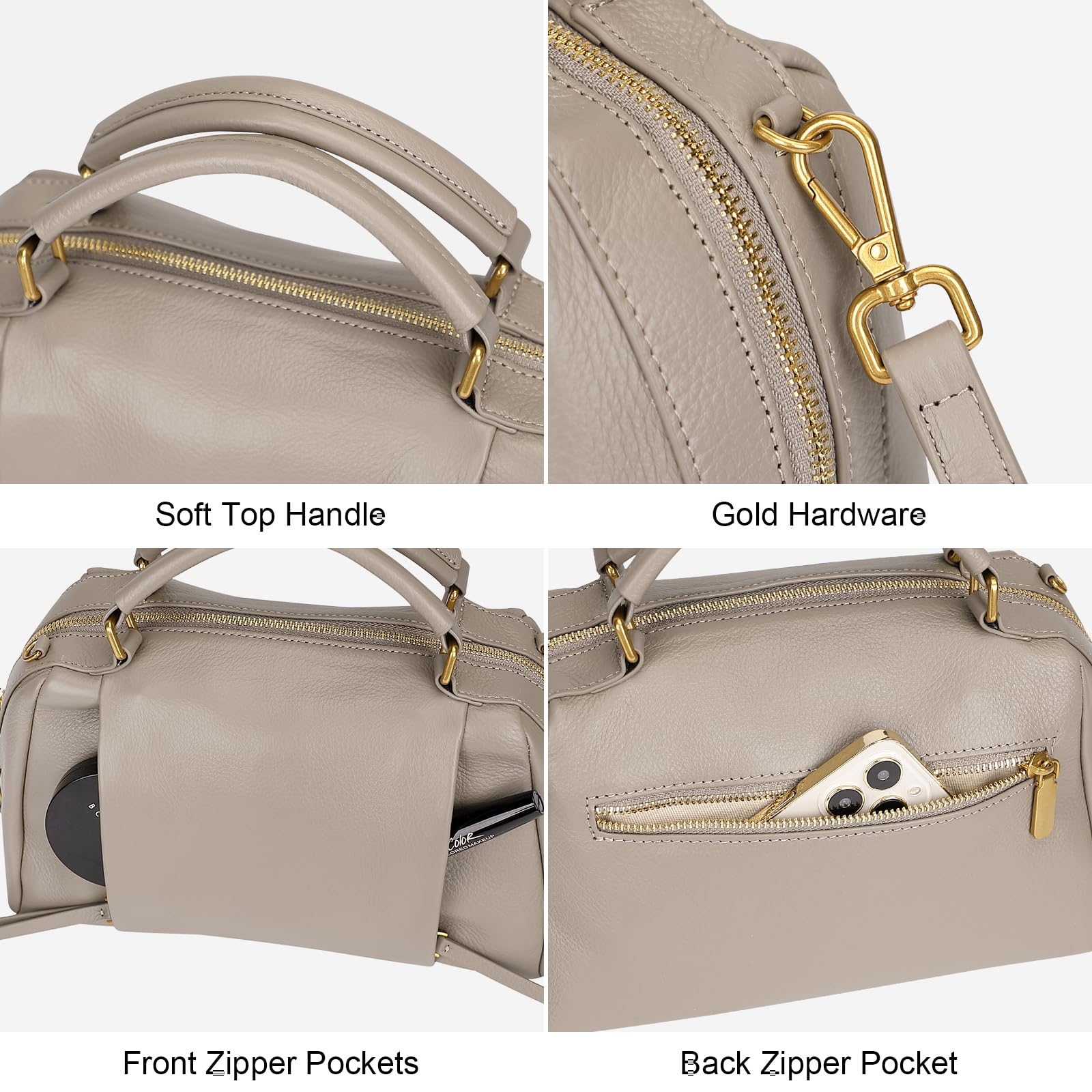 Genuine Leather Crossbody Bags for Women - Soft Top Handle Shoulder Purse & Handbag - Stylish & Durable for Work, Travel & Everyday Use