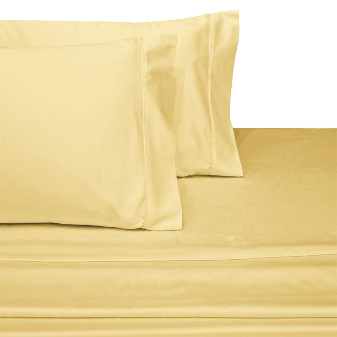 Premium 100% Cotton King Size Waterbed Sheets - Gold, Cool & Breathable Sateen Weave, Ultra-Soft Solid Pattern Bedding for Ultimate Comfort | Perfect for Home, Hotel, and Spa Relaxation