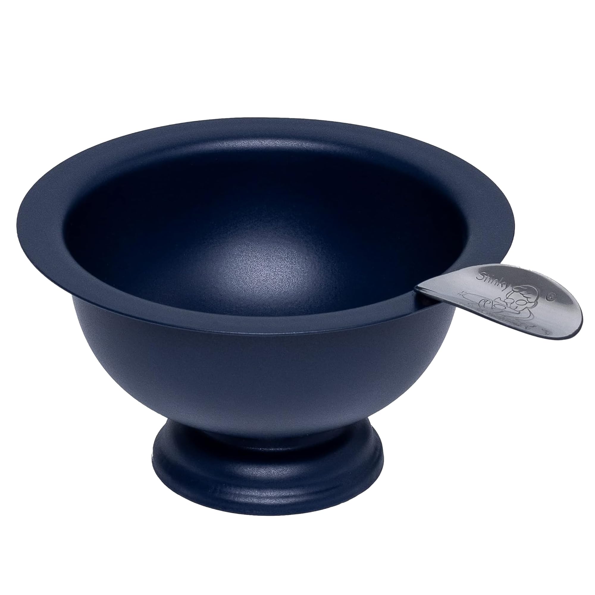 Stinky Cigar Personal Size Ashtray - Matte Blue Compact Windproof Stainless Steel with Stirrup, Deep Heat-Resistant Bowl - Easy Clean Solo Smoker Accessory for Home, Office & Outdoor Use