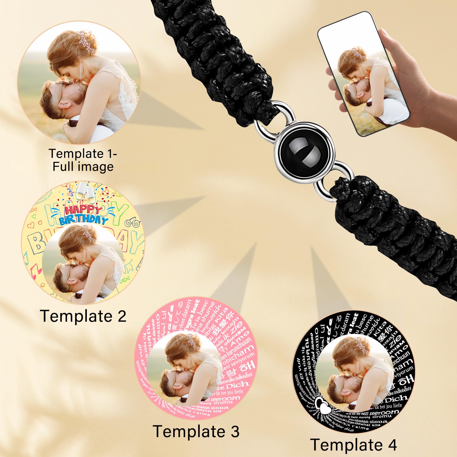 Custom Photo Bracelet for Women - Personalized Engraved Memorial Jewelry with Picture Inside, Unique Valentines Gift for Wife & Girlfriend - Perfect for Anniversaries, Birthdays & Special Occasions