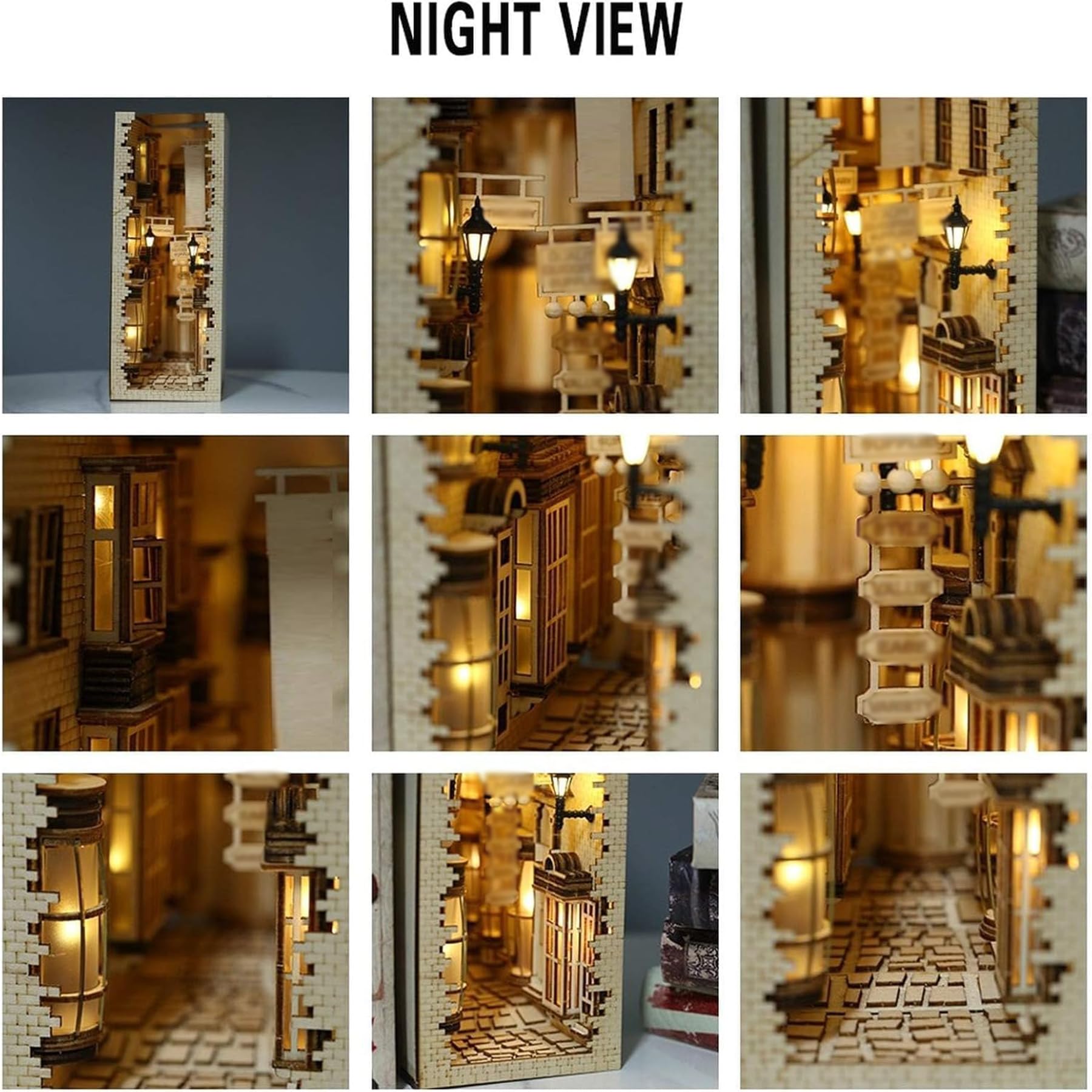 3D Wooden LED Book Nook Kit - DIY Decorative Bookend & Bookshelf Insert for Adults, Teens - Perfect Room Decor Gift for Women & Men (Deluxe Edition) | Ideal for Home Office, Library & Reading Nook Decorations