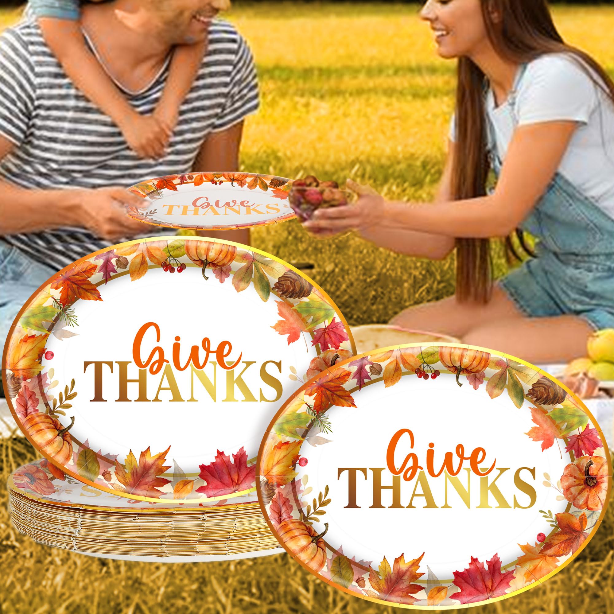 50 Pcs Thanksgiving Paper Plates - 10