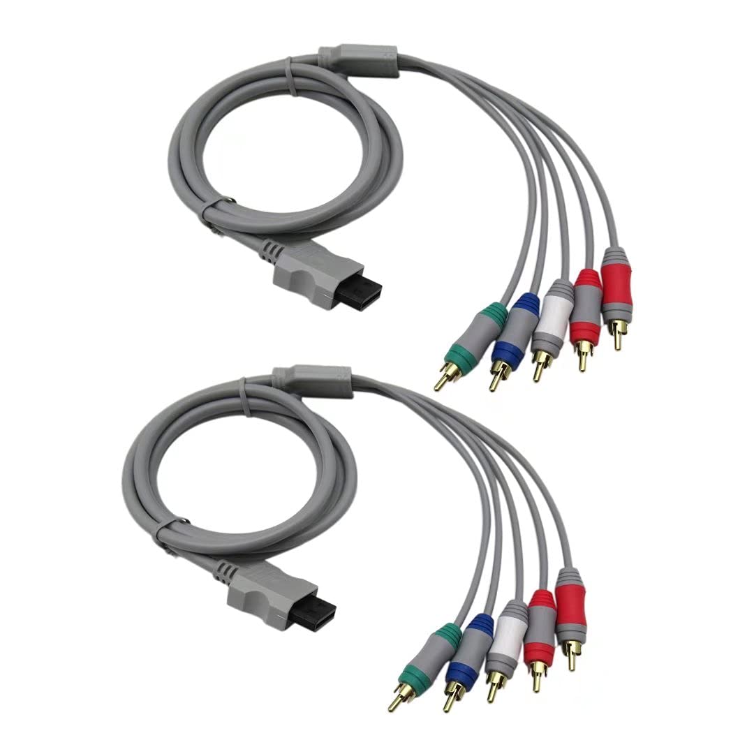 2-Pack 6FT High-Definition RCA AV Cable for Nintendo Wii & Wii U - Premium Audio Video Component Cord for Gaming & Home Theater Setup