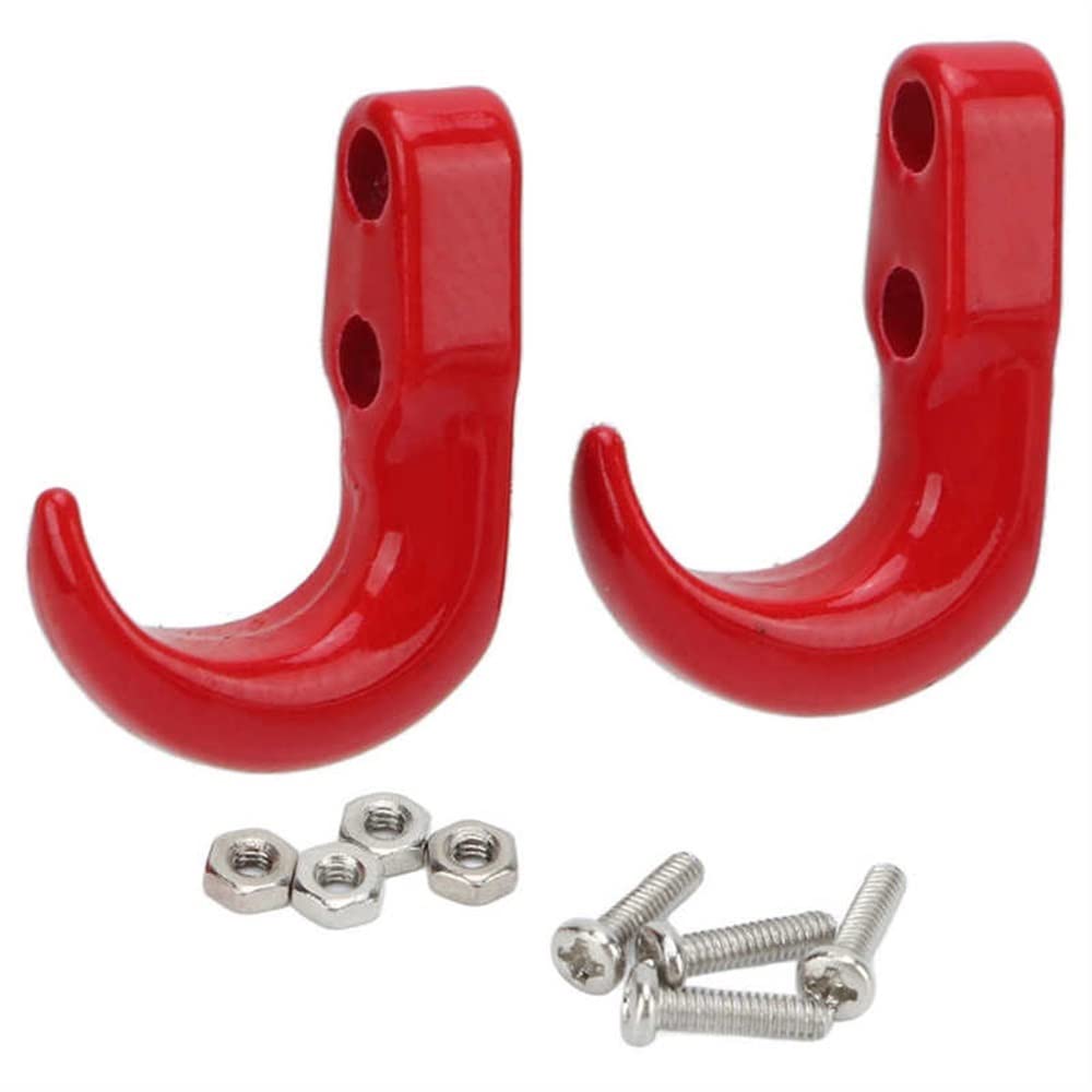 LYunce RC Tow Hook - Heavy Duty Metal Bumper & Trailer Hook for Axial SCX24 1/24 Scale Crawler - Authentic Car Accessory (Red) - Perfect for Off-Roading, Rock Crawling & RC Vehicle Protection