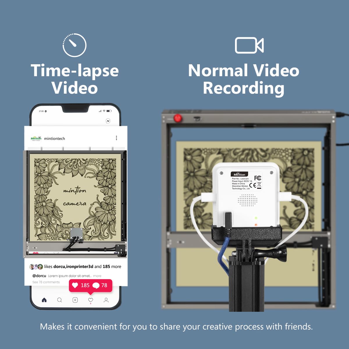 Upgraded Lightburn Camera for Laser Engraver - Wireless Bridge for Lightburn Software with Precise Positioning & Image Tracing | Compatible with xTool, Atomstack, Creality Longer Laser Machines | Perfect for Wood Engraving, Metal Marking & DIY Craft Projects
