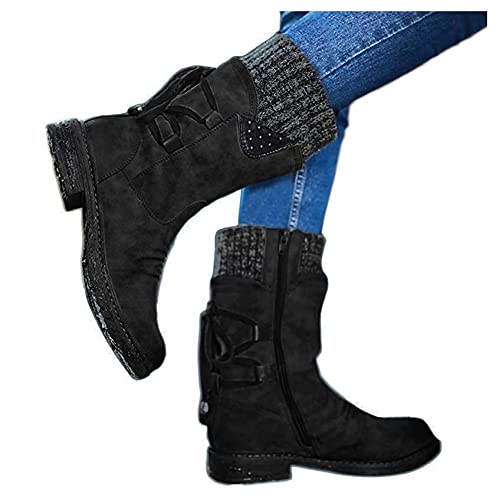 **NOLDARES Women's Cowboy Boots – Low Heel Wedge Ankle Boots with V-Cut Design, Chunky Stacked Heel for Fall Fashion | Perfect for Casual Outfits, Country Events & Autumn Styling**