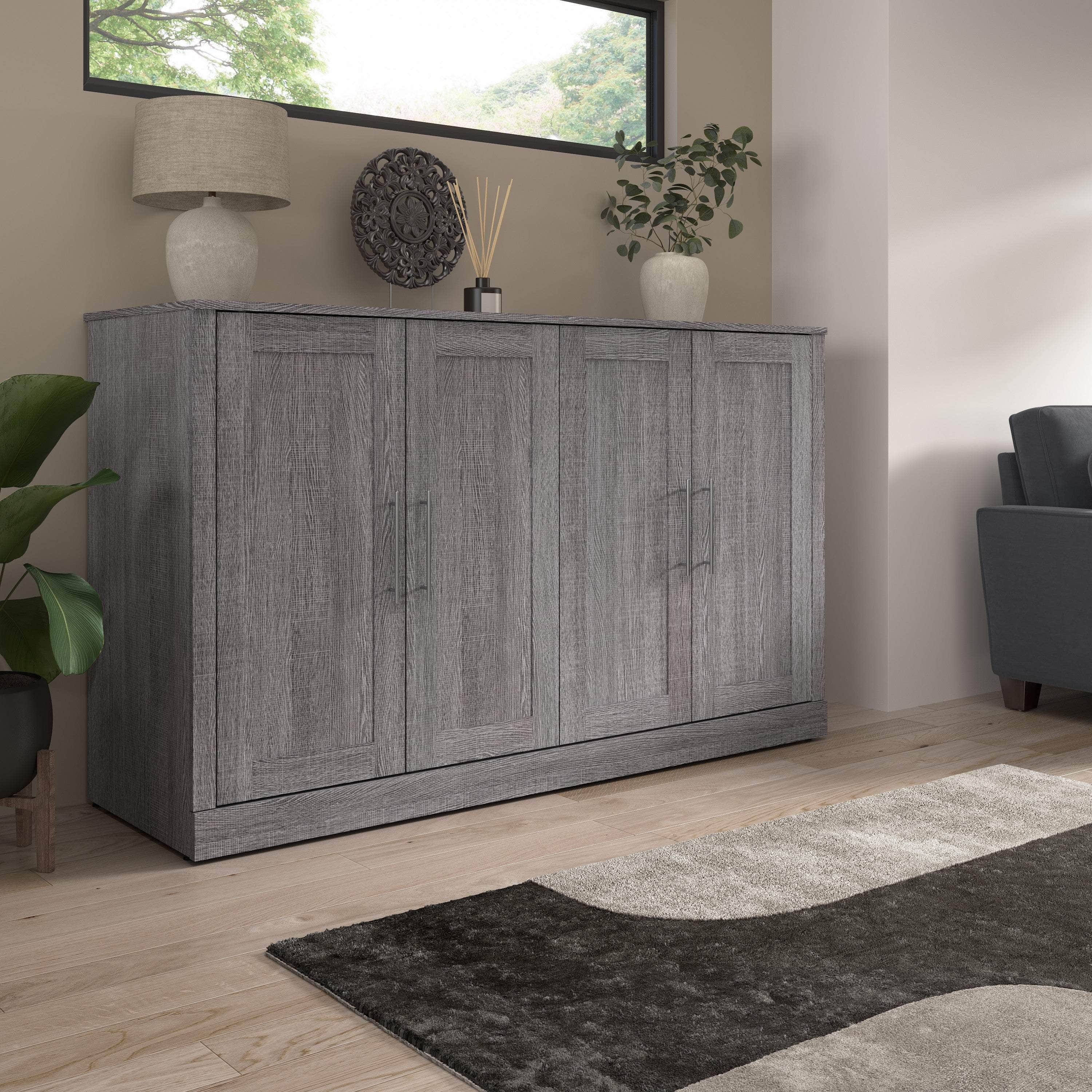 Pur 75W Queen Cabinet Bed with Mattress - 3 Color Options | Space-Saving Murphy Bed for Small Apartments & Guest Rooms