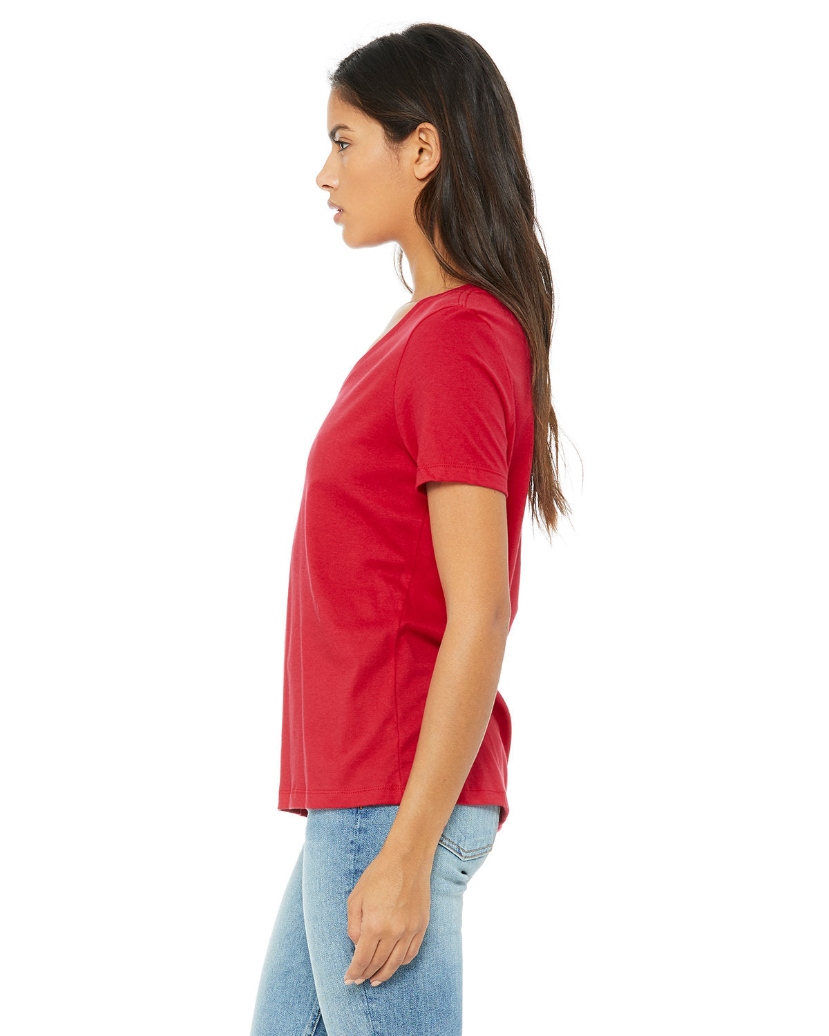 Bella + Canvas 6405 Women's Relaxed Fit Jersey V-Neck T-Shirt - Soft & Comfortable Casual Tee for Everyday Wear, Lounge, and Outfits