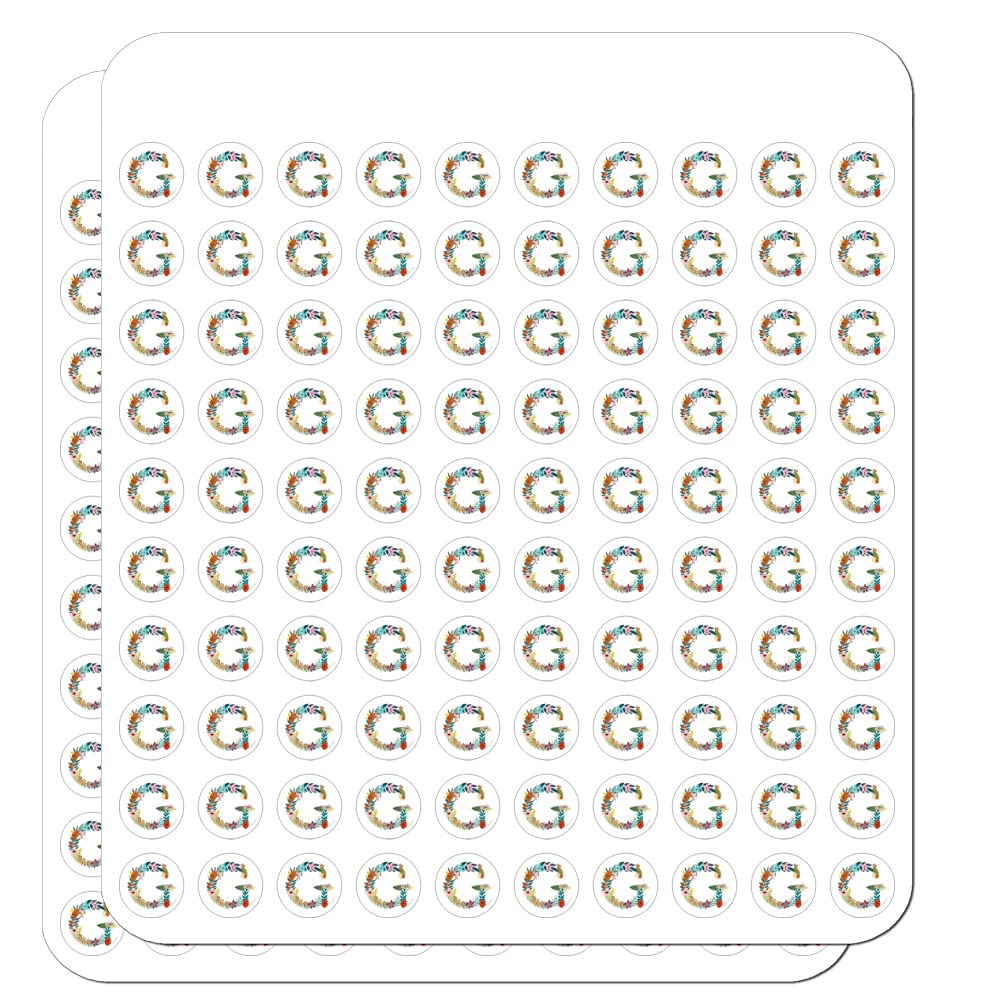 Floral Monogram Letter G Stickers for Planners, Calendars, Scrapbooking & DIY Crafts - Perfect for Bullet Journals, Scrapbook Pages, and Handmade Cards