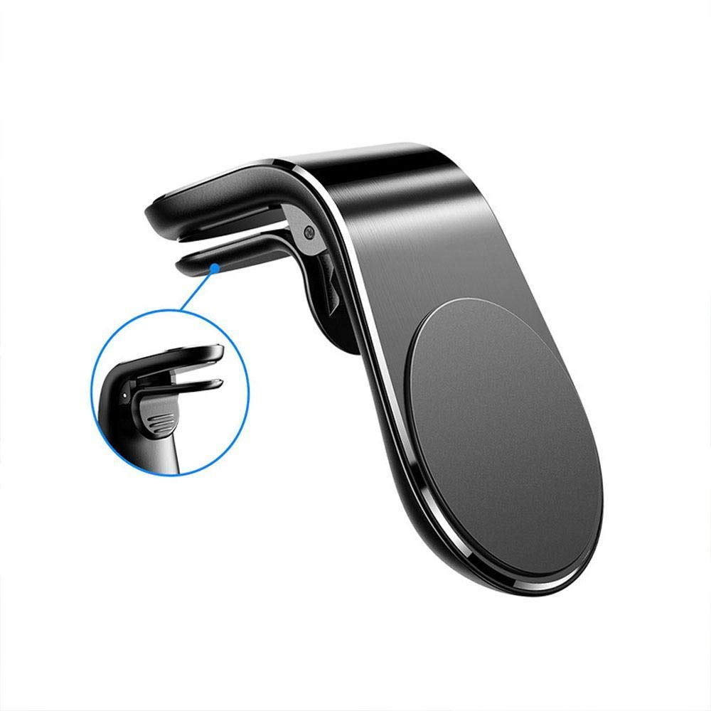 BoxWave Magnetic Car Mount Holder for Tecno Spark Power 2 Air - Strong Vent Clip Phone Mount with Metal Plate, Universal Smartphone Car Accessories (Jet Black) - Perfect for GPS Navigation & Hands-Free Driving