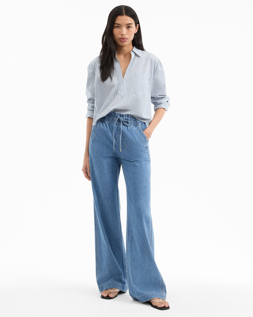 Stylish Dunford Wide Leg Drawstring Pants for Women - Comfortable High Waisted Lounge Pants - Perfect for Yoga, Travel & Casual Wear