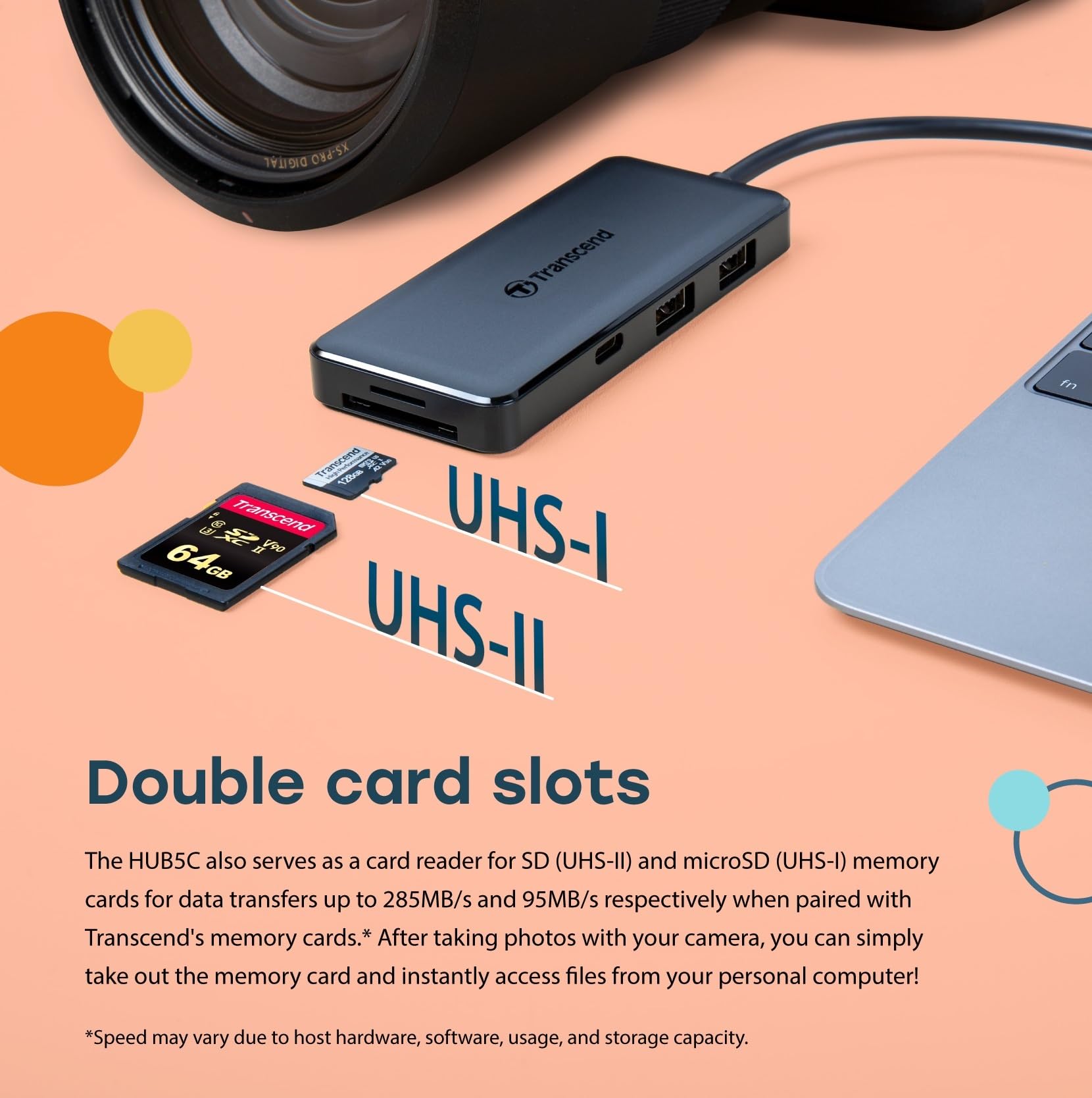 Transcend 6-in-1 USB C Hub with 4K HDMI, USB 3.1 Gen 2 Ports, SD/TF Card Reader - Perfect for MacBook Pro/Air, iPad Pro, Dell XPS & More | Expand Connectivity for Work, Travel & Home Office